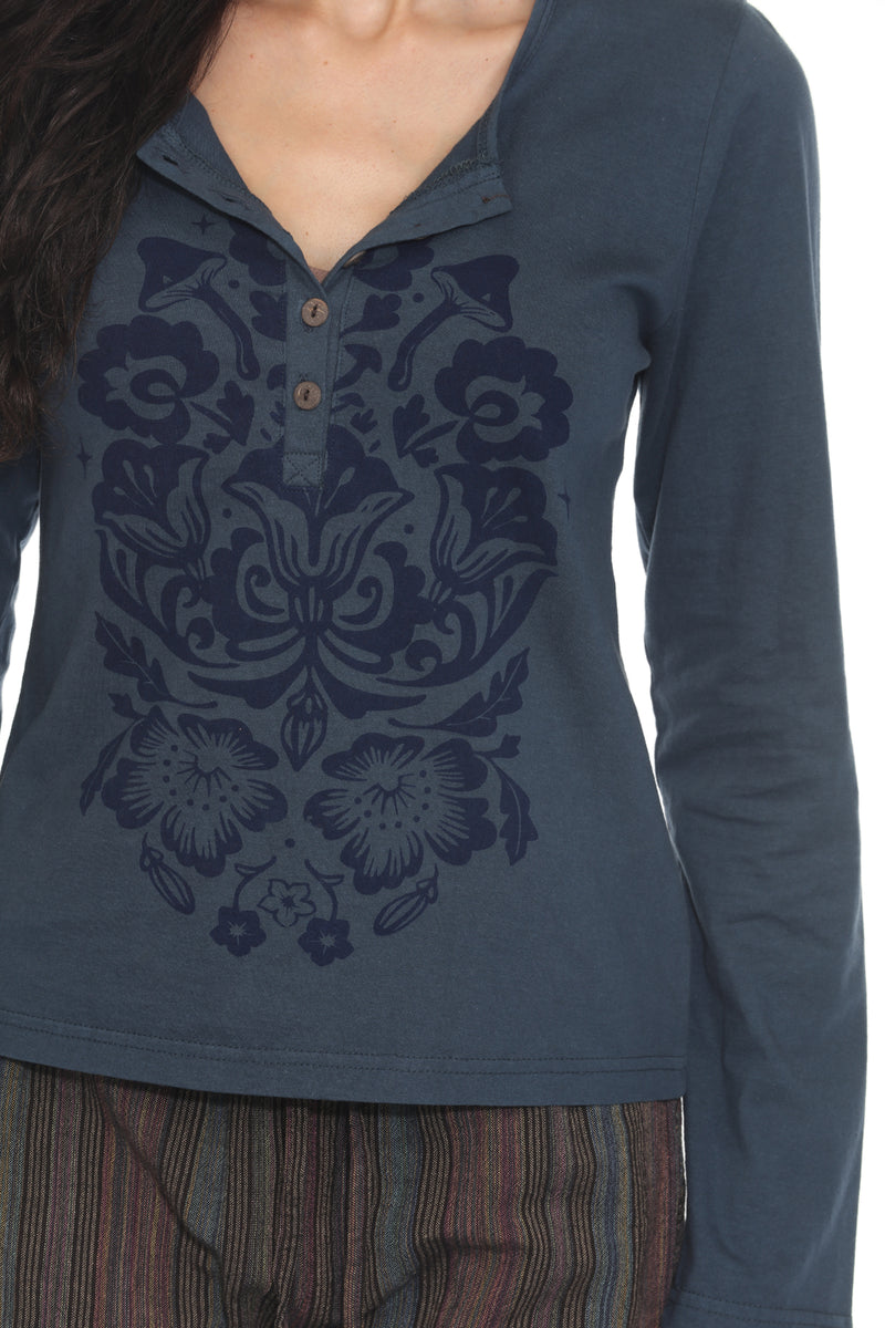 Nirvana Henley LS Tee