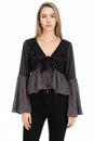 Load image into Gallery viewer, Celestial Patchwork Tie Front Top
