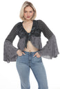Load image into Gallery viewer, Celestial Patchwork Tie Front Top
