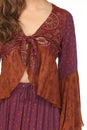 Load image into Gallery viewer, Celestial Patchwork Tie Front Top
