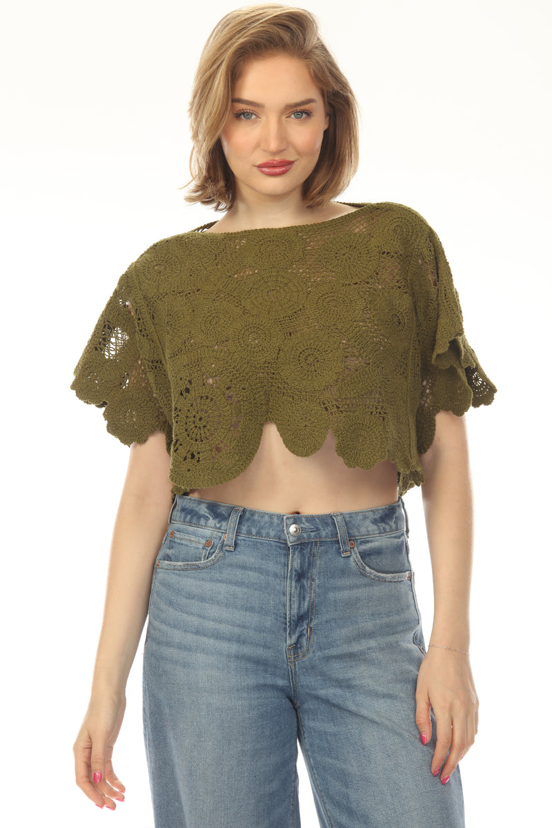 Lace Mandala Crop Top