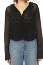 Load image into Gallery viewer, Butterfly Lacy Cropped Zip Hoddie
