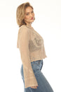 Load image into Gallery viewer, Butterfly Lacy Cropped Zip Hoddie
