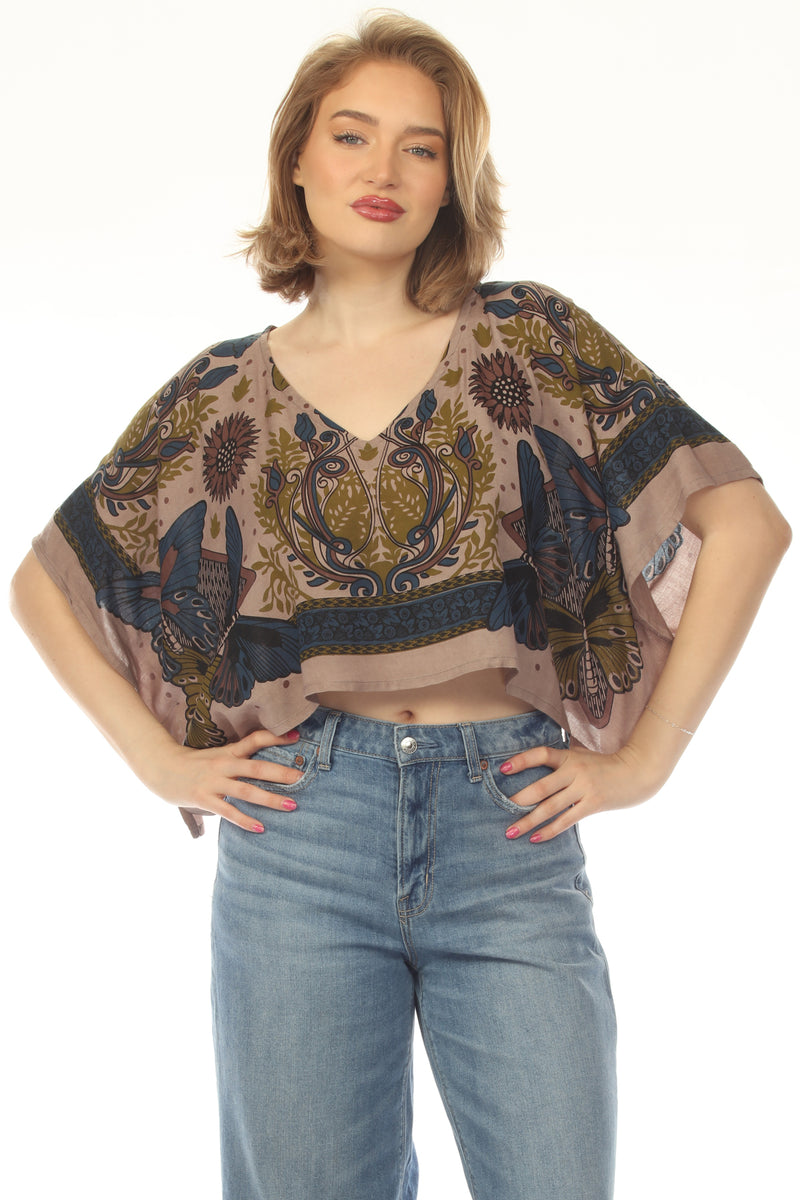 Butterfly Sunflower Scarf Top