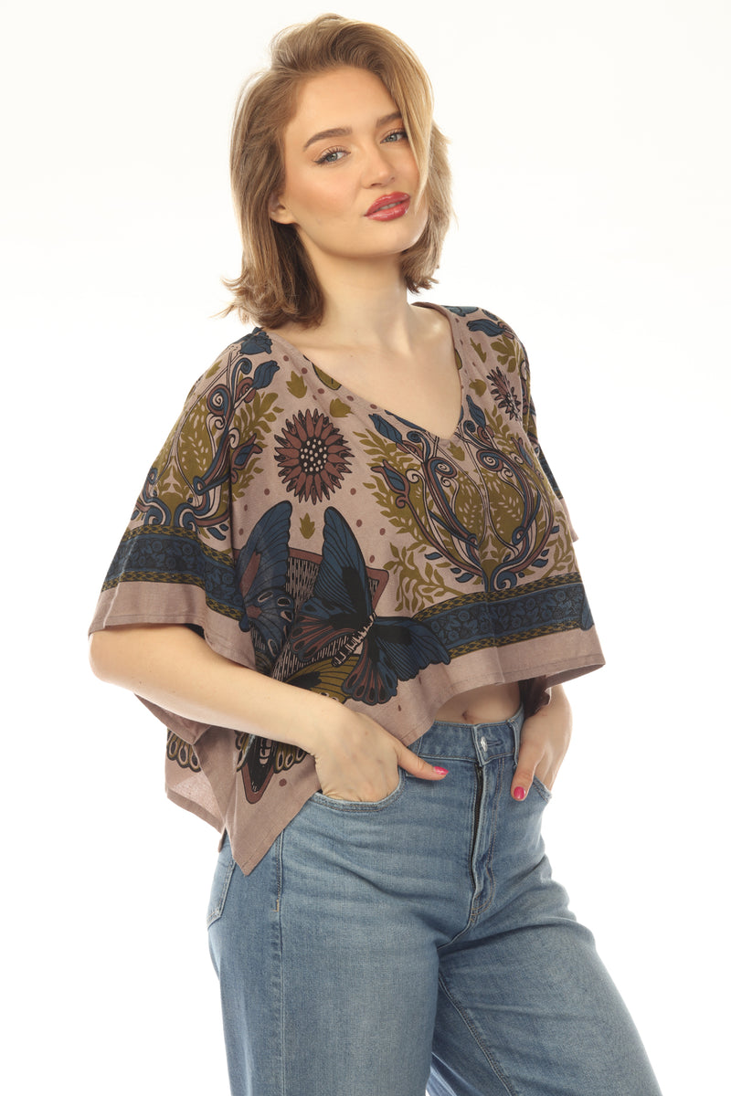 Butterfly Sunflower Scarf Top