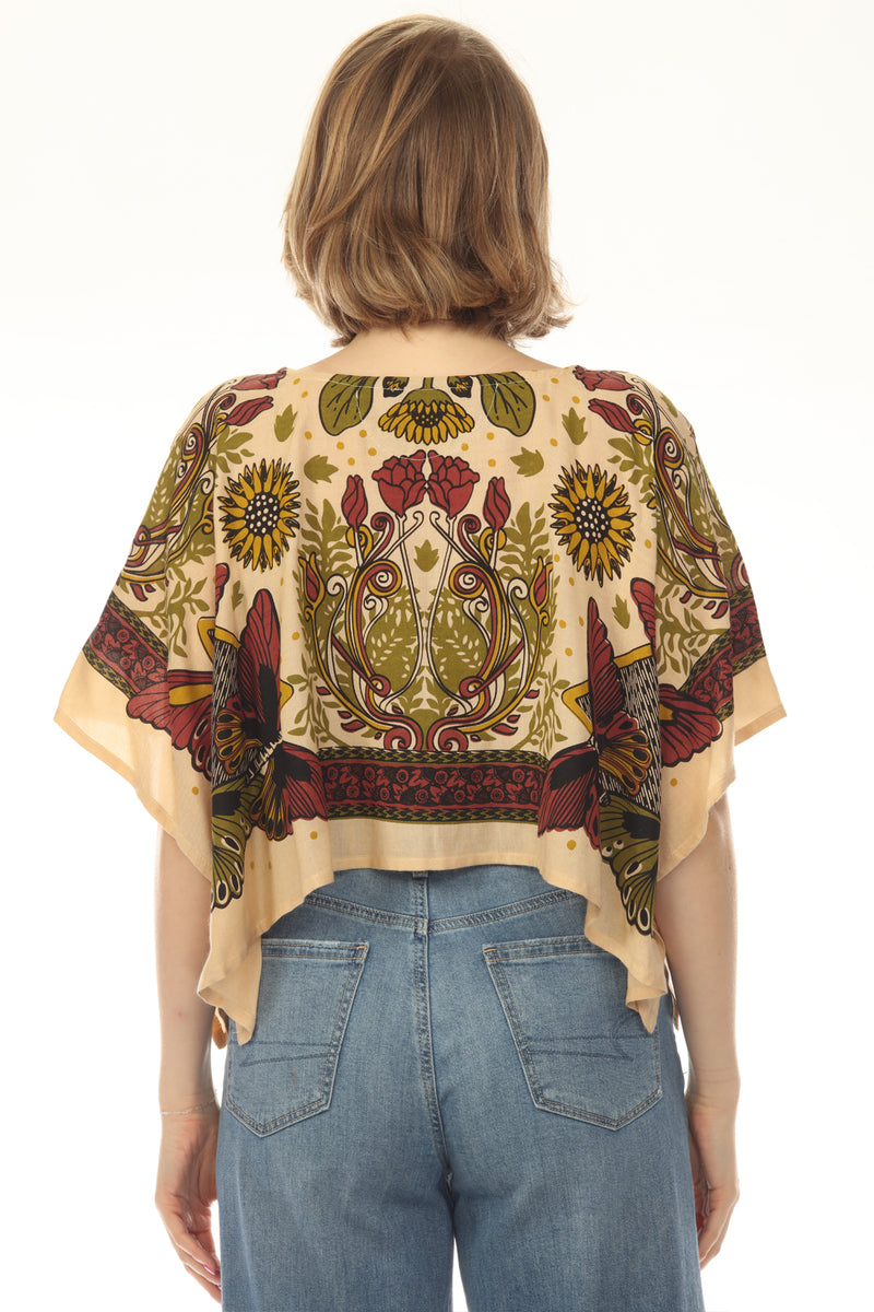 Butterfly Sunflower Scarf Top