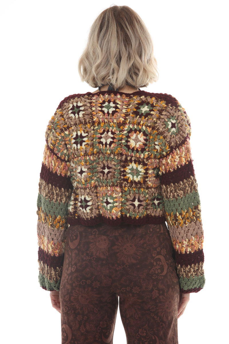 Granny Sq Cropped Cardigan
