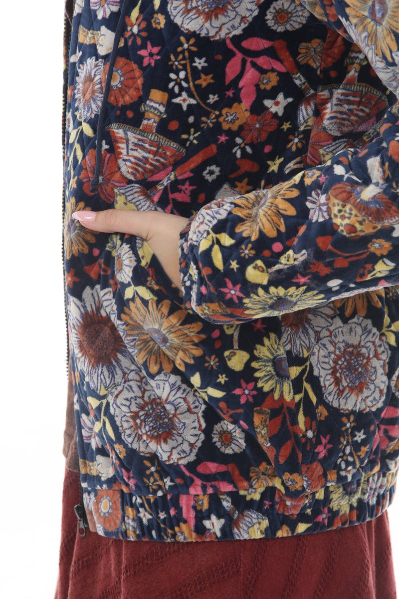 Floral Velvet Quilted Jacket
