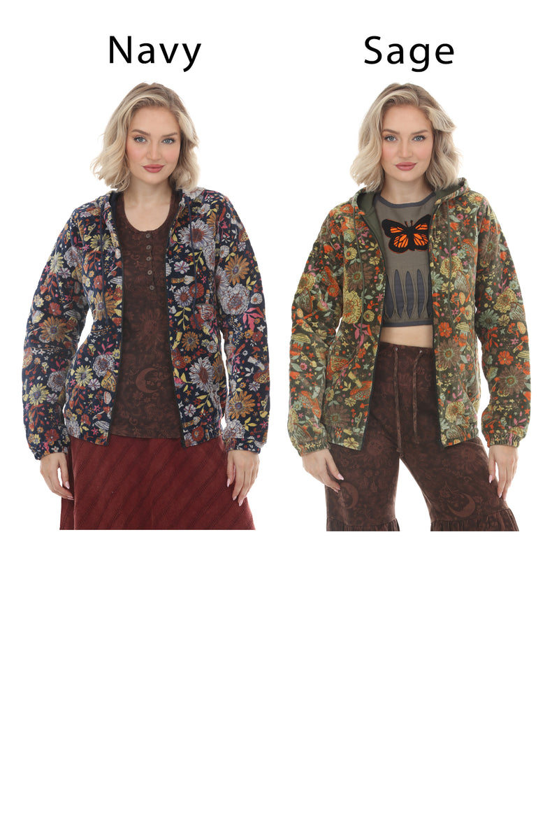 Floral Velvet Quilted Jacket