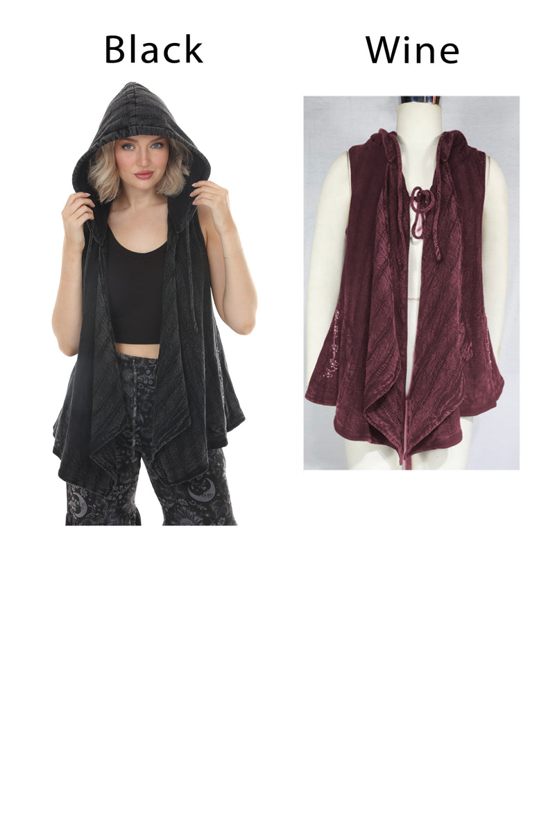 Fleece Lined Draped Wf Stnwsd Vest
