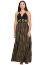 Load image into Gallery viewer, Rasta Crop-Top Stripe Maxi Dress
