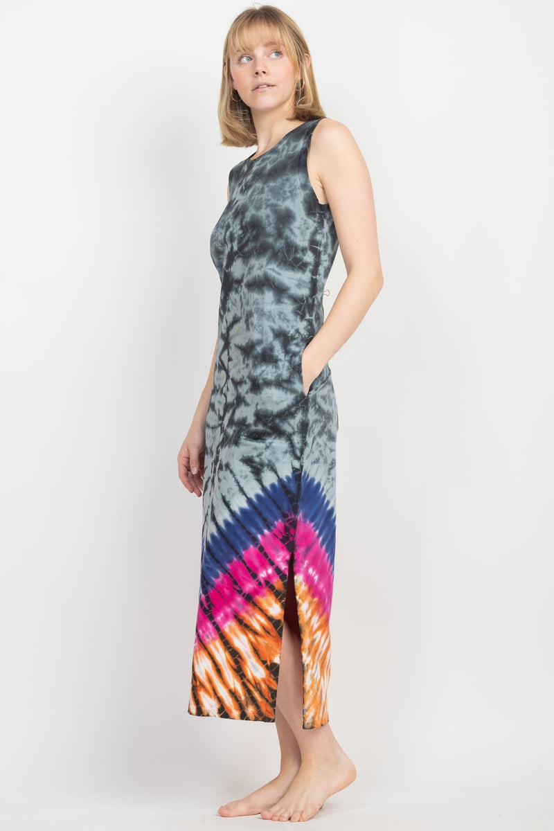 Sleeveless Tie-dye Midi Dress