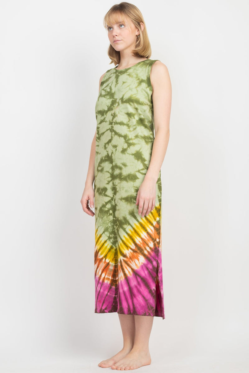 Sleeveless Tie-dye Midi Dress