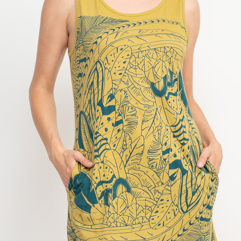 Boho Print Jersey Tank Dress