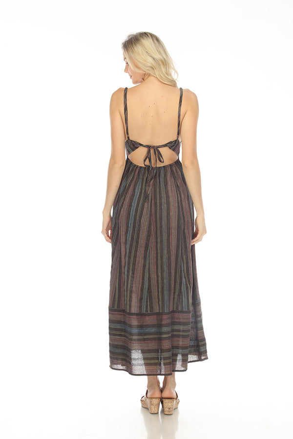 Striped Bustier Maxi Dress