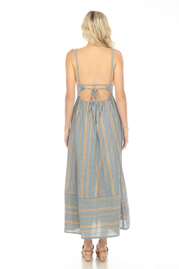 Striped Bustier Maxi Dress