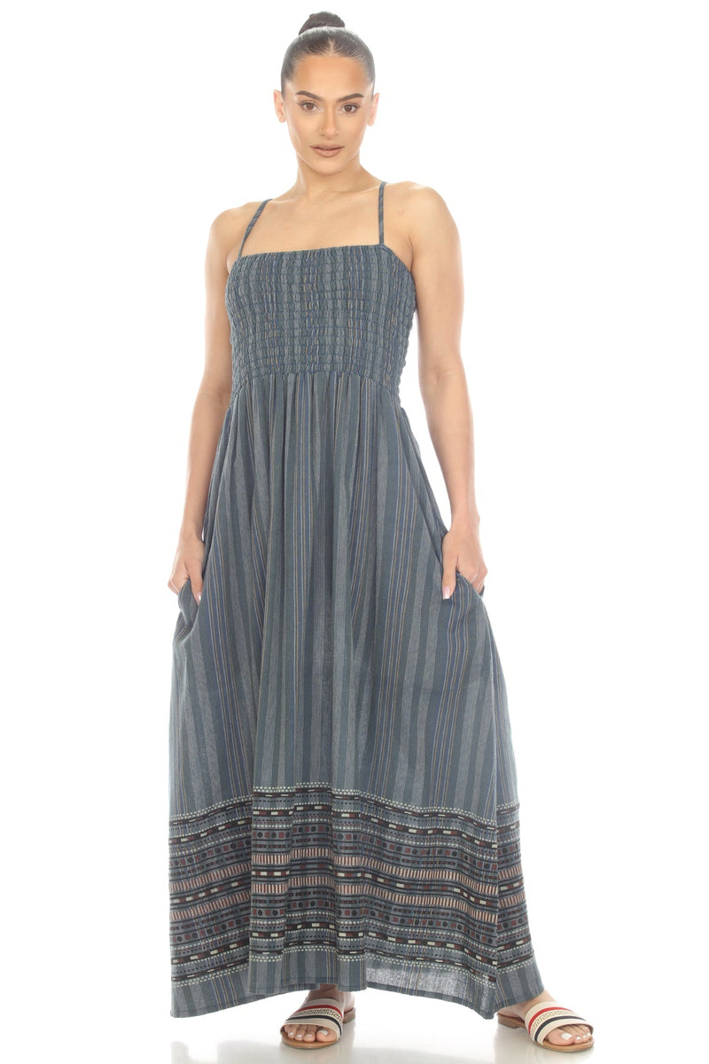 Sahara Border Print Maxi Dress