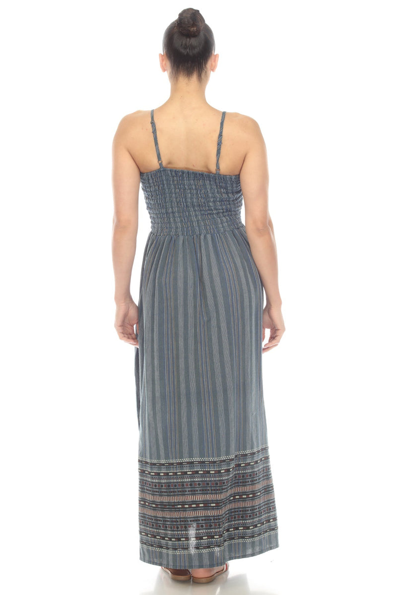 Sahara Border Print Maxi Dress