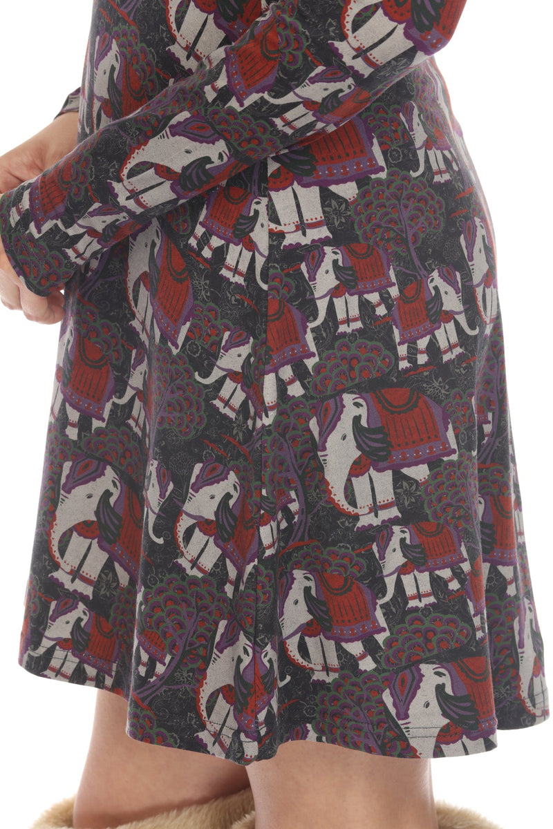 Elephant Print Skater Dress