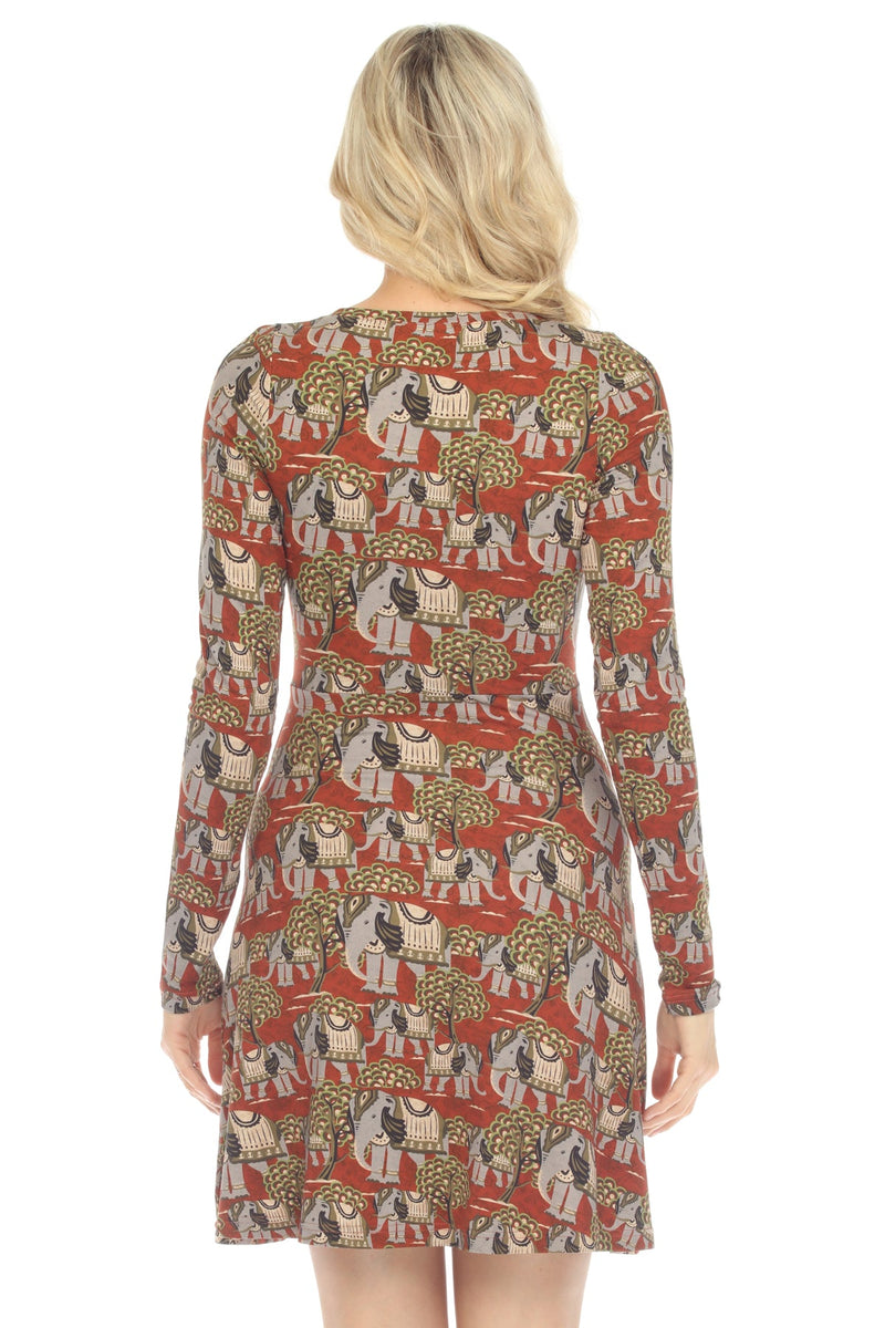 Elephant Print Skater Dress