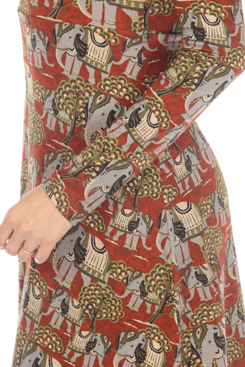 Elephant Print Skater Dress