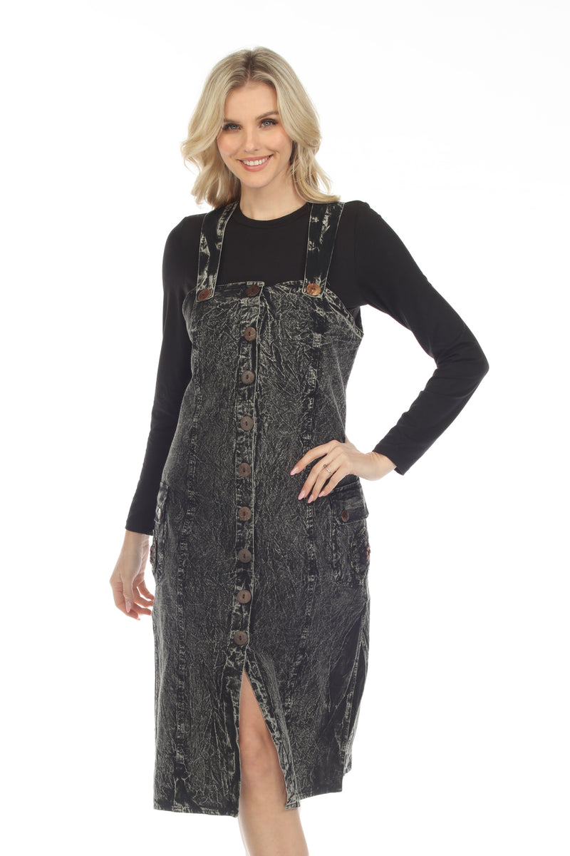 Stonewashed Cargo Overall Dress