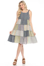 Load image into Gallery viewer, Striped Patchwork Ruffled Dress
