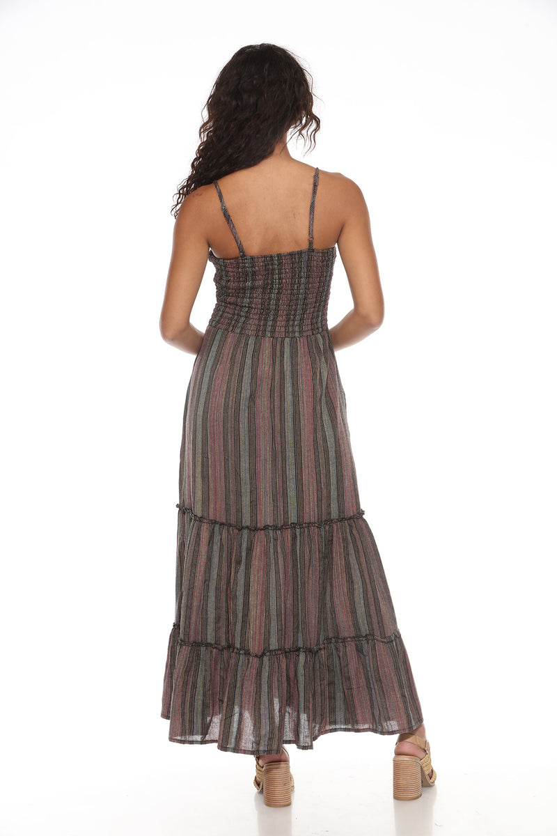 Smocking Tiered Maxi Dress