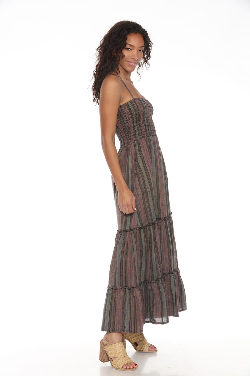 Smocking Tiered Maxi Dress