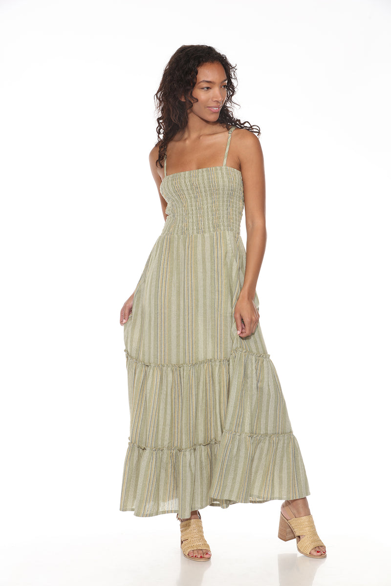 Smocking Tiered Maxi Dress