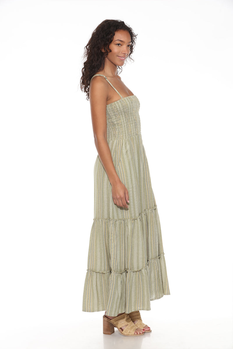 Smocking Tiered Maxi Dress