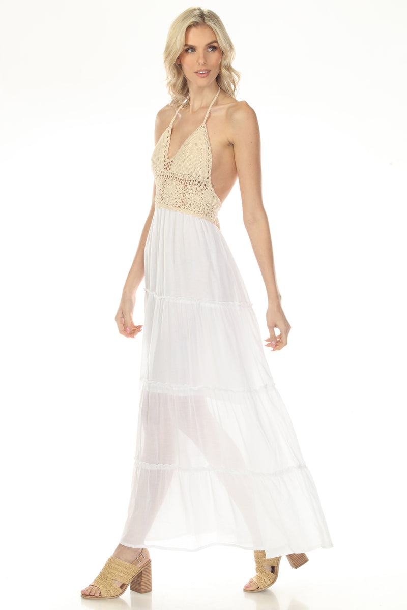 Romantic Lace Crochet Maxi Dress