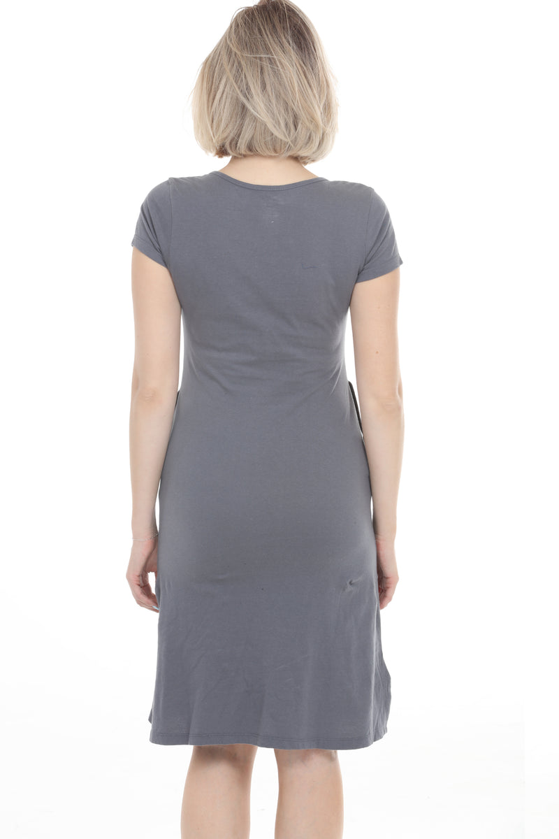 Mushroom Henley Jersey Dress