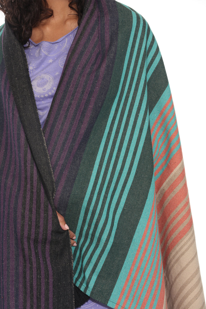 Sediment Striped Cotton Blanket