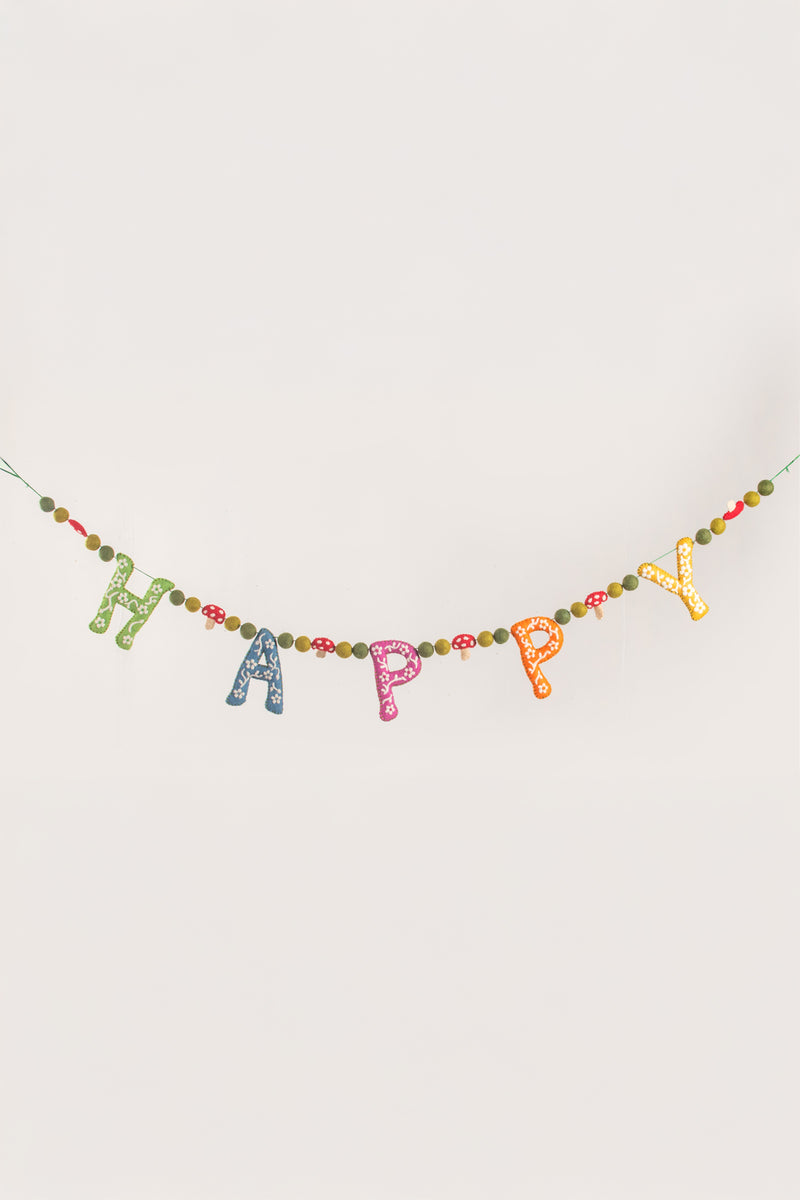 Mushroom Happy Garland