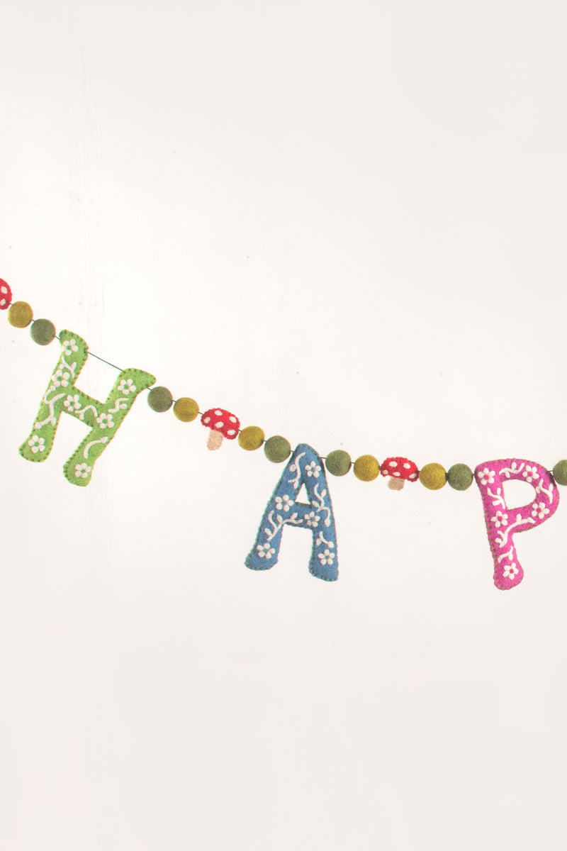 Mushroom Happy Garland