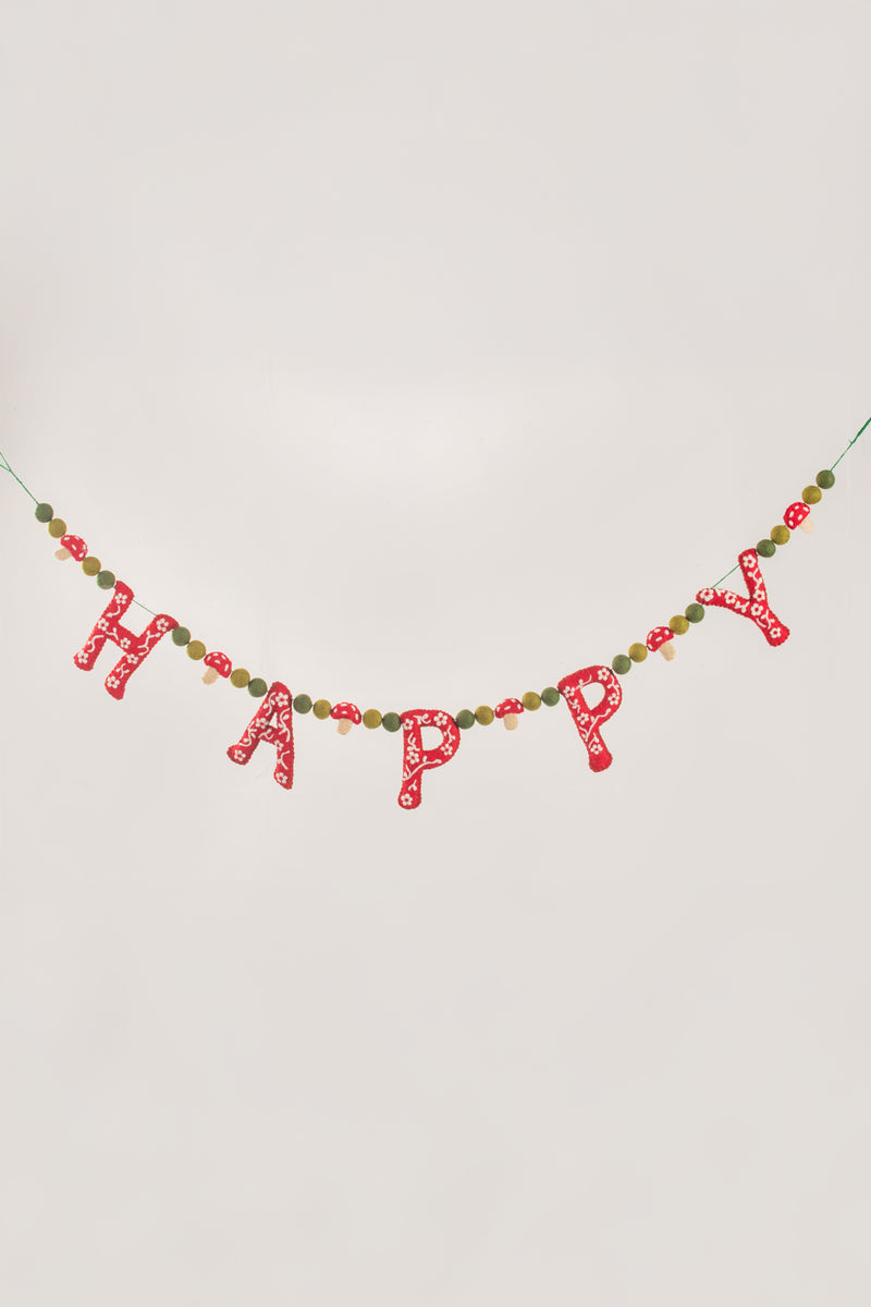 Mushroom Happy Garland