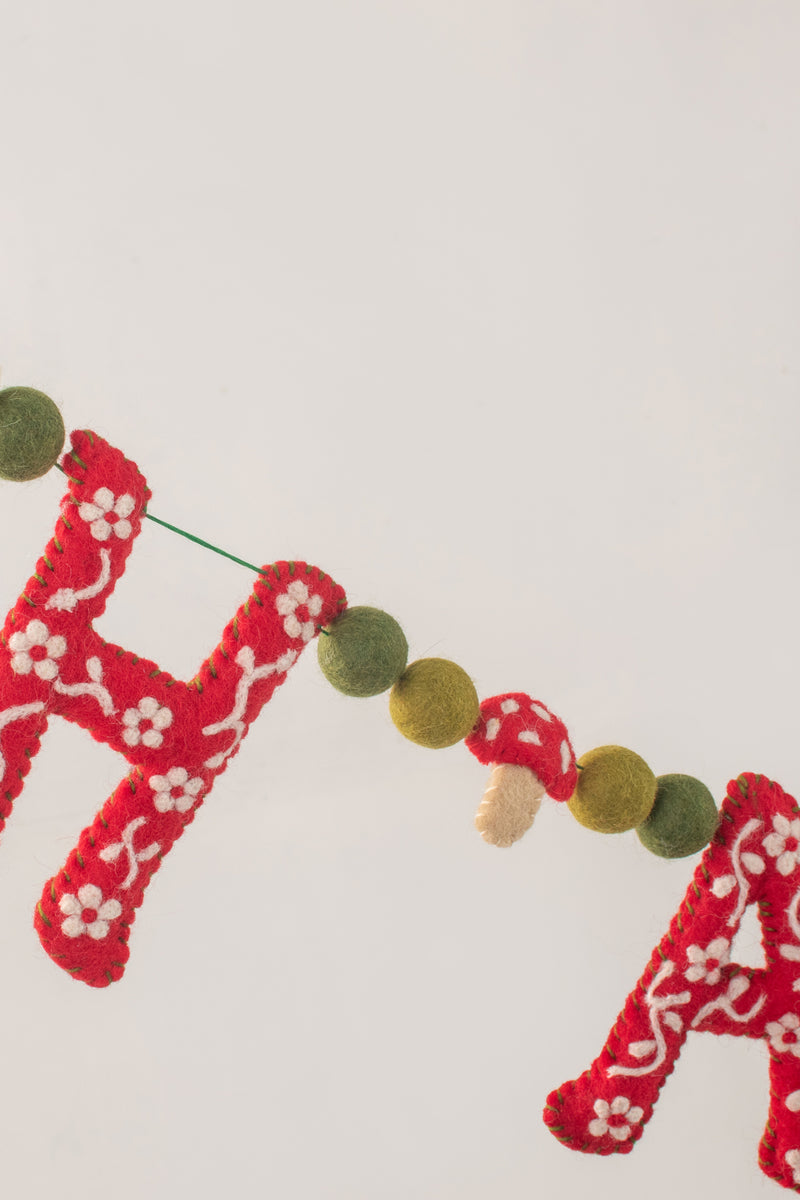 Mushroom Happy Garland