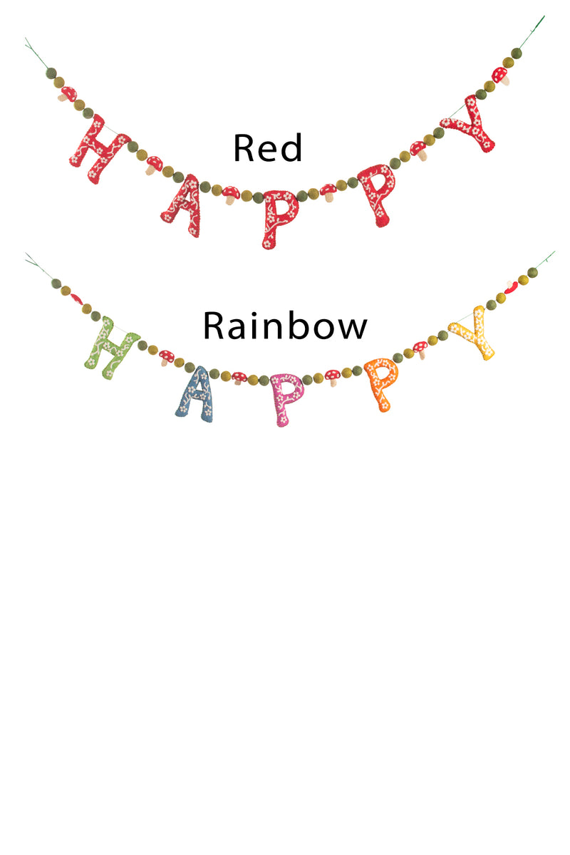 Mushroom Happy Garland