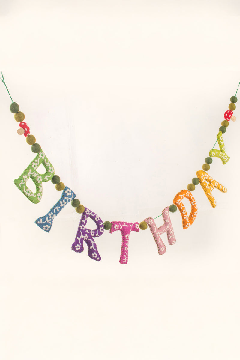 Mushroom Birthday Garland