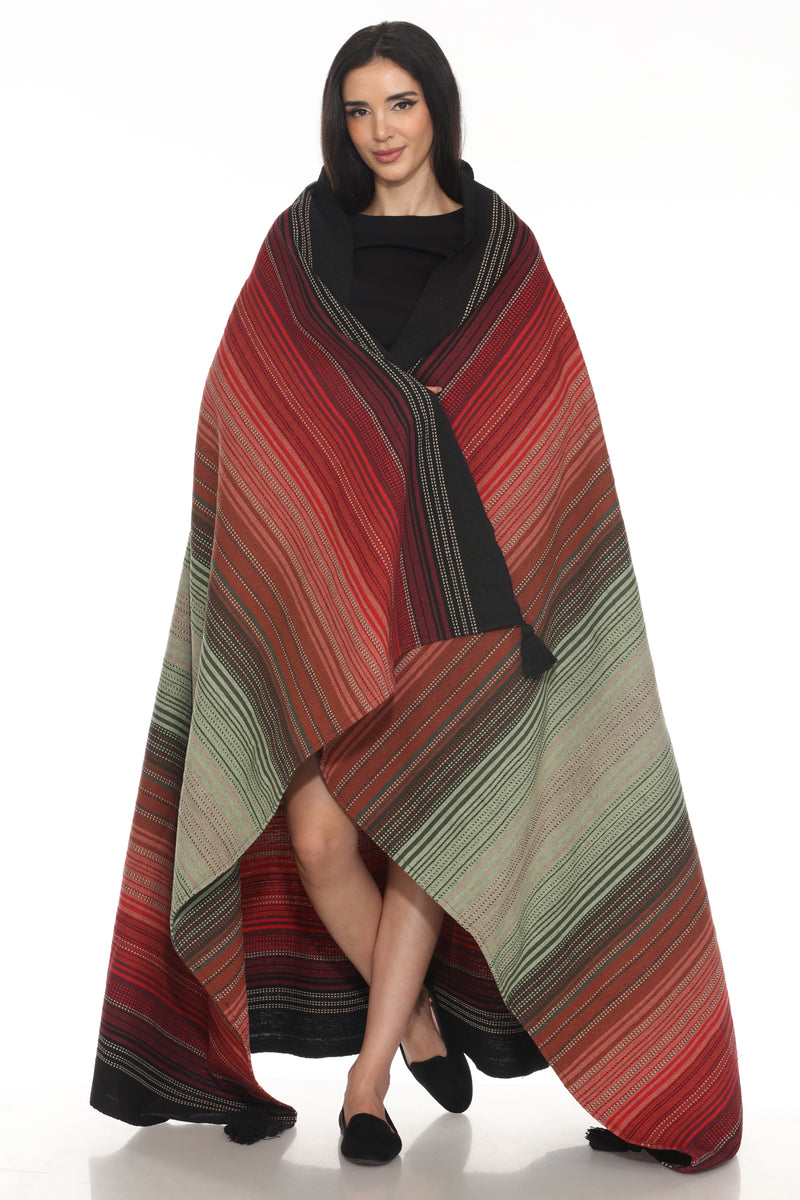 Moss Stripe Cotton Blanket