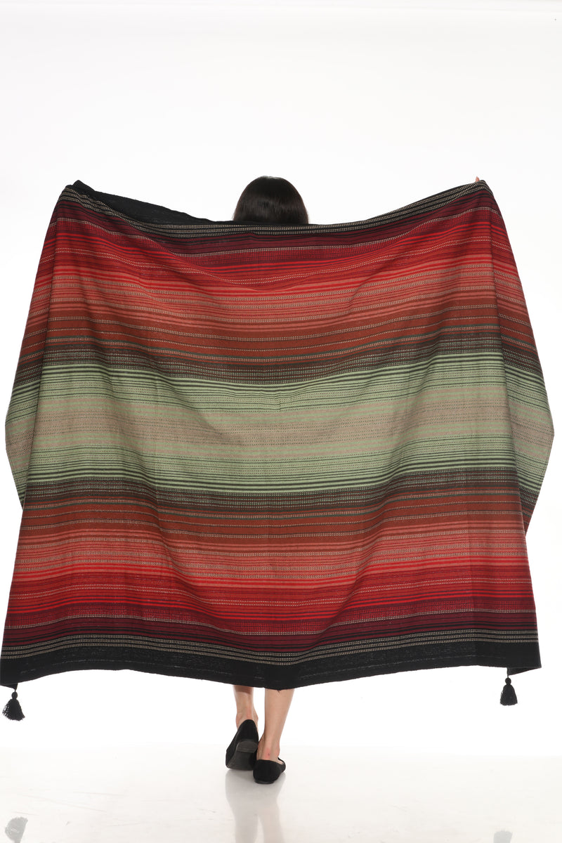 Moss Stripe Cotton Blanket