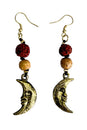 Load image into Gallery viewer, Man in D Moon Beaded Dangle Earrings
