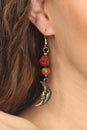 Load image into Gallery viewer, Man in D Moon Beaded Dangle Earrings
