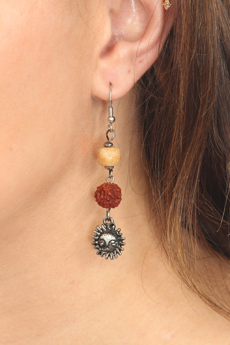 Sun Beaded Dangle Earrings