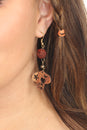 Load image into Gallery viewer, Carved Mushroom Dangle Earrings
