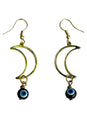 Load image into Gallery viewer, Third Eye Moon Dangle Earrings
