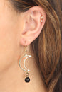 Load image into Gallery viewer, Third Eye Moon Dangle Earrings
