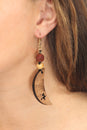 Load image into Gallery viewer, OvSized Carved Moon Dangle Earrings
