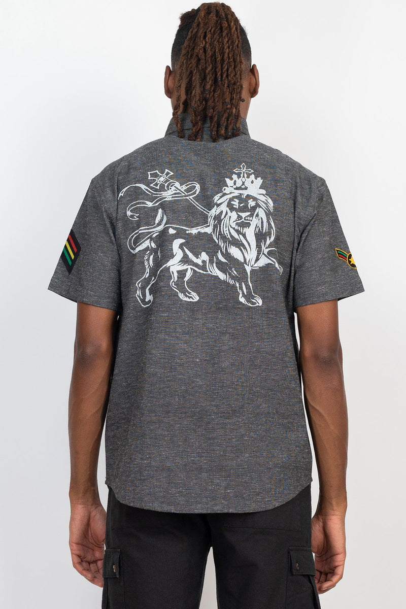 Lion Of Judah Hemp Cotton  Button Down Shirt